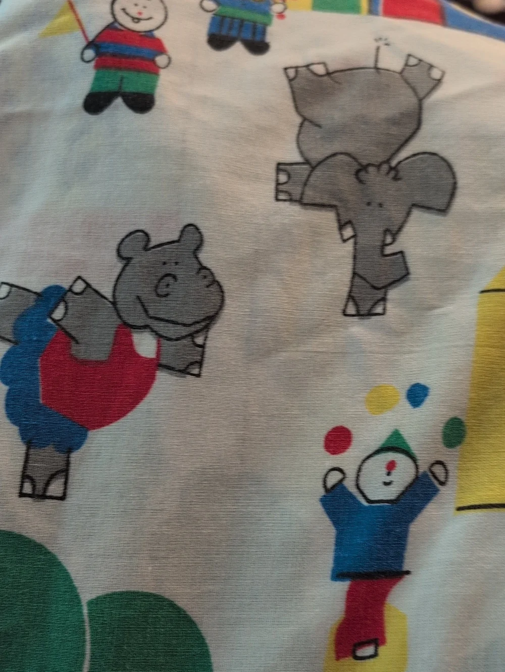 Vintage Franco Retro Circus Theme Kids Pillowcase Carnival Tent Elephants Circus